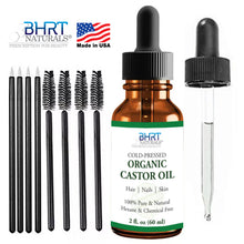 Load image into Gallery viewer, Organic Castor Oil for Eyelashes Eyebrows Hair Growth 2 oz.