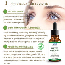 Load image into Gallery viewer, Organic Castor Oil for Eyelashes Eyebrows Hair Growth 2 oz.