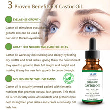 Load image into Gallery viewer, Organic Castor Oil for Eyelashes Eyebrows Hair Growth 2 oz.
