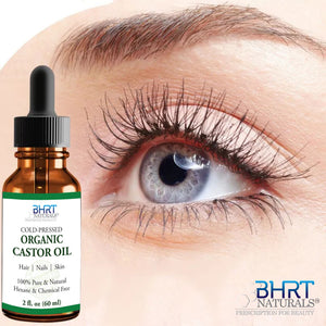 Organic Castor Oil for Eyelashes Eyebrows Hair Growth 2 oz.