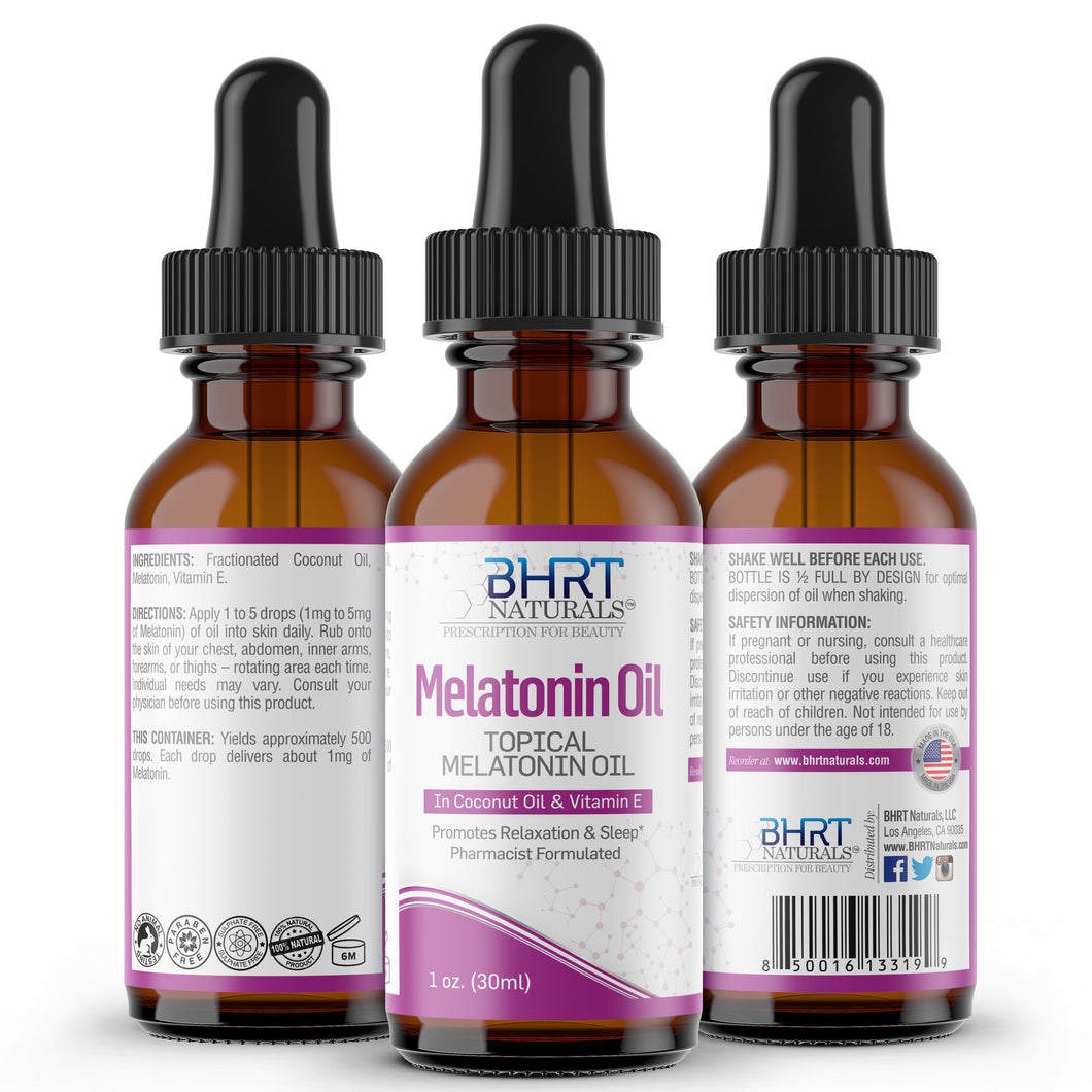 Topical Liquid Melatonin Oil - Natural Sleep Aid - Natural Melatonin Helps in Sleep & Relaxation – Alcohol & Gluten Free, 1oz